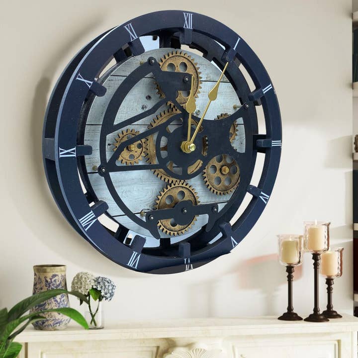 CANADA LINE WALL-DESK CLOCK 16 INCH WHITE FARMHOUSE for wholesale by The Gears Clock