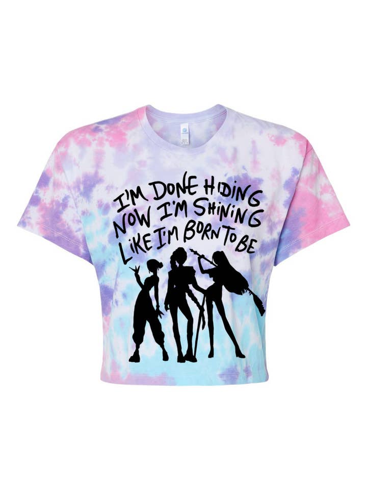 Megan Lee Designs - Wholesale Screen Printed T-Shirt - Women's - Huntrix Golden Quote Kpop Demon Hunters Crop Tee – In Stock