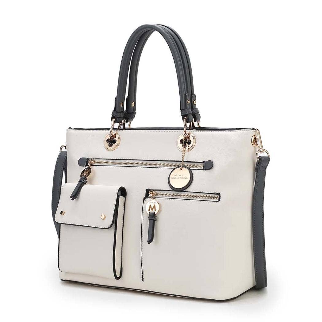 MKF Collection – wholesale Satchel – Women's – Julia Vegan Leather Color-block Women Satchel Bag by Mia k10