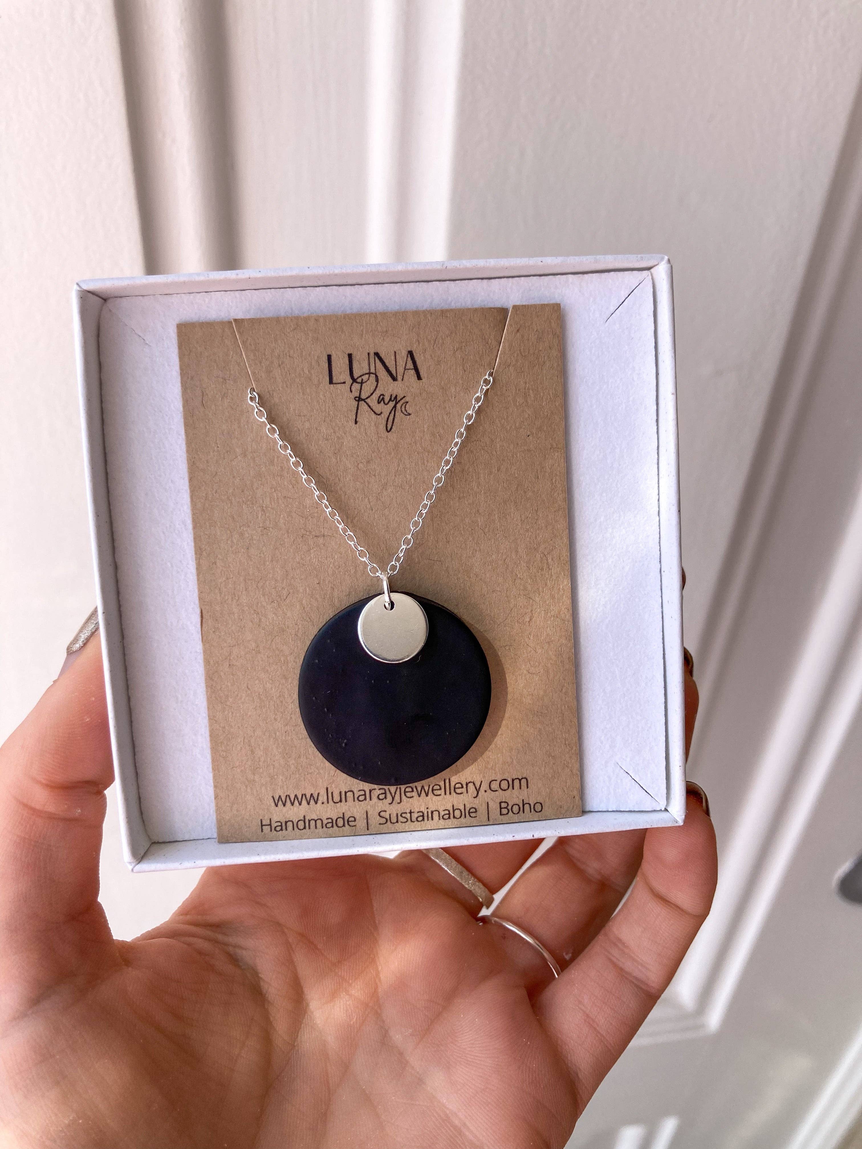 Luna Ray Jewellery – wholesale Pendant/charm necklace – The Eclipse (Black)3