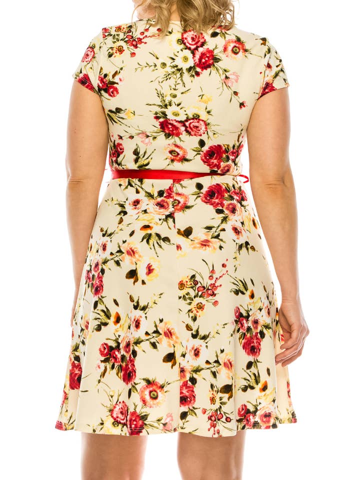 MOA COLLECTION - Wholesale Dress – Women's - Women's Floral Plus Size A-Line Swing Dress14