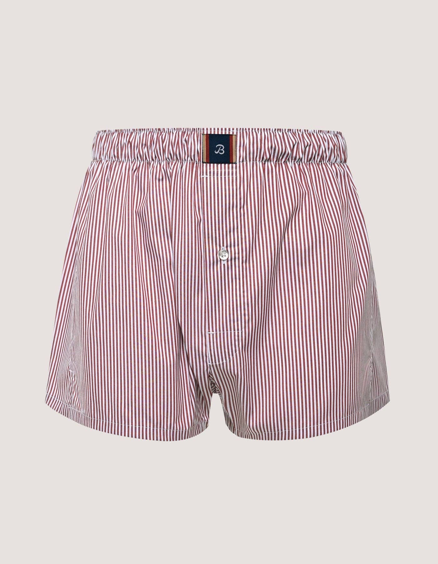 Brian Oak Limited – wholesale Underwear – Men's – Maroon Striped Cotton Boxers3