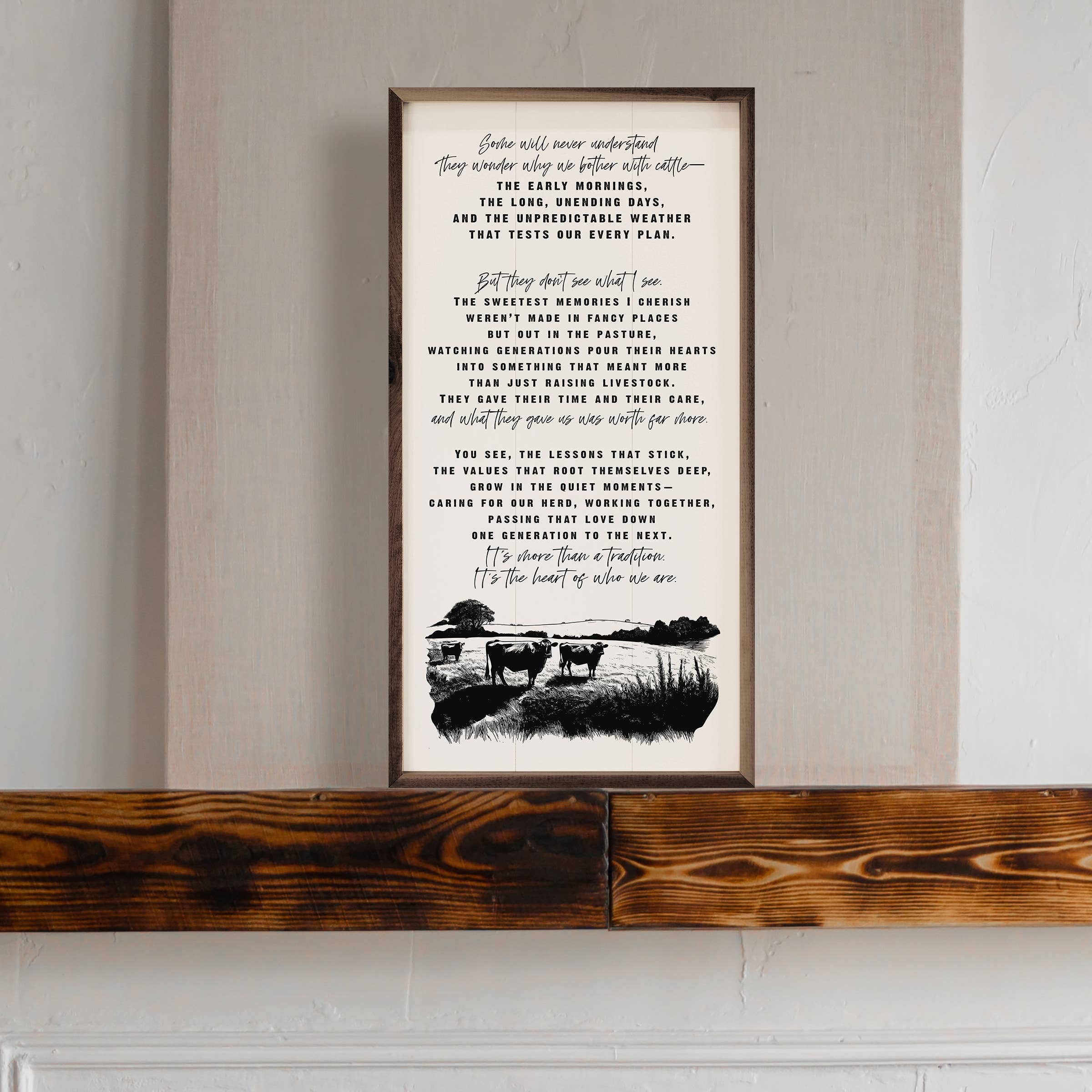 Kendrick Home - Wholesale Wood Wall Art - Cattle Story White1