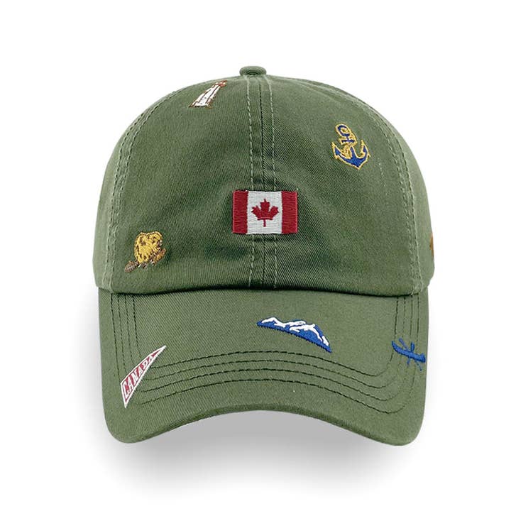 Northern Icons Creations INC - Wholesale Baseball Cap - Unisex - Canada Icons All-Over Embroidery Cotton Cap