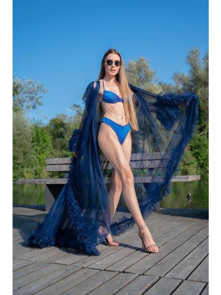 Komang Darmiani - Wholesale Dress - Women's - Tulle Robe with Ruffles – Bridal, Boudoir, Maternit - Sage7