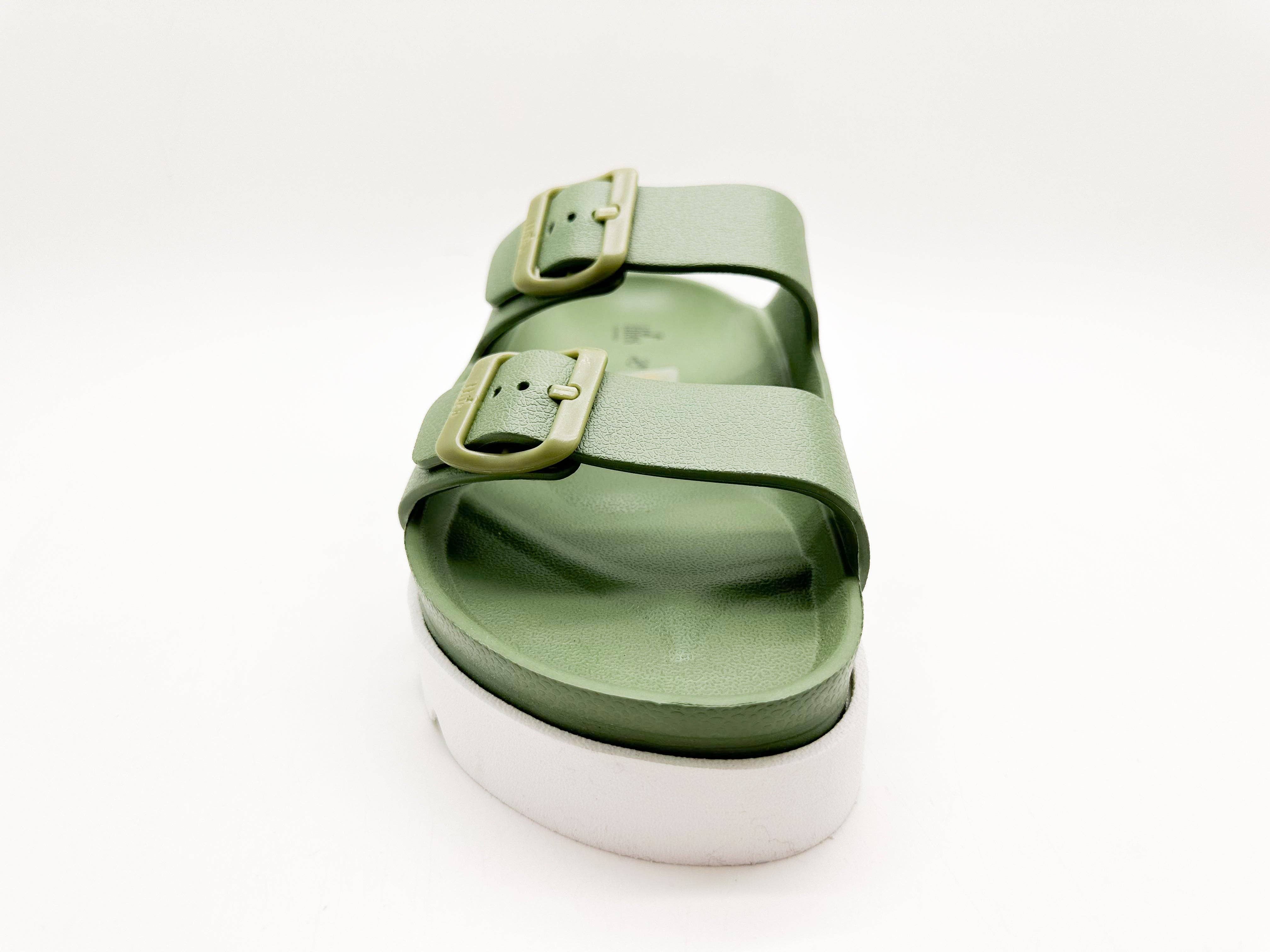 thies 1856 ® Ecofoam Plateau Sandal vegan khaki for wholesale on Faire3