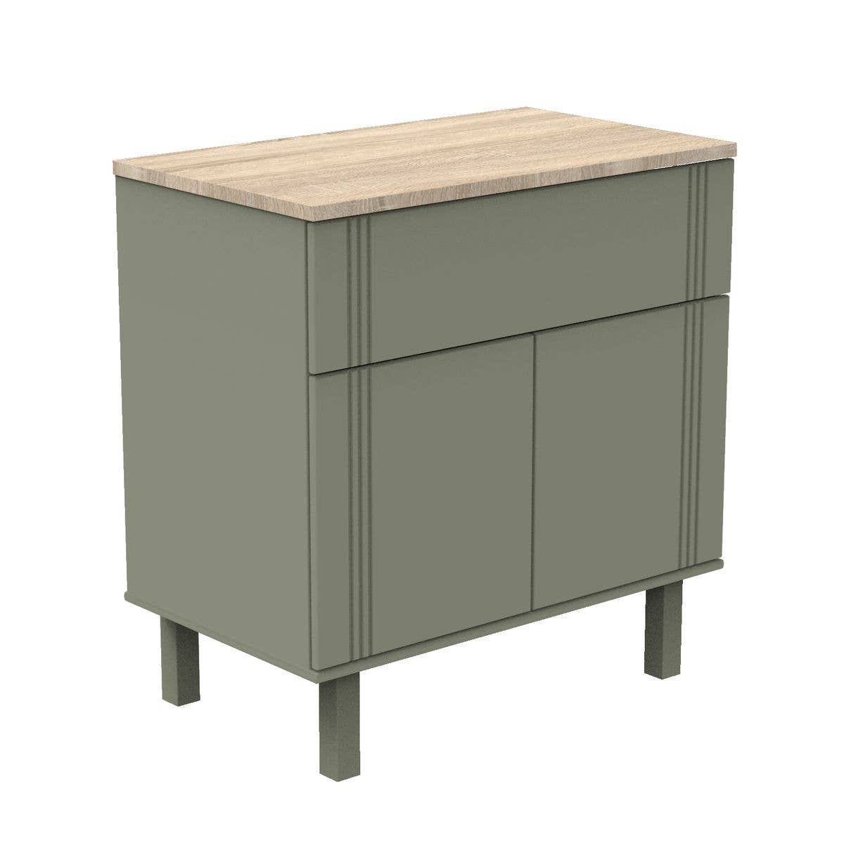 Sauthon - Wholesale Cabinet - ELEONORE KHAKI 1 DRAWER 2 DOOR DRESSER1
