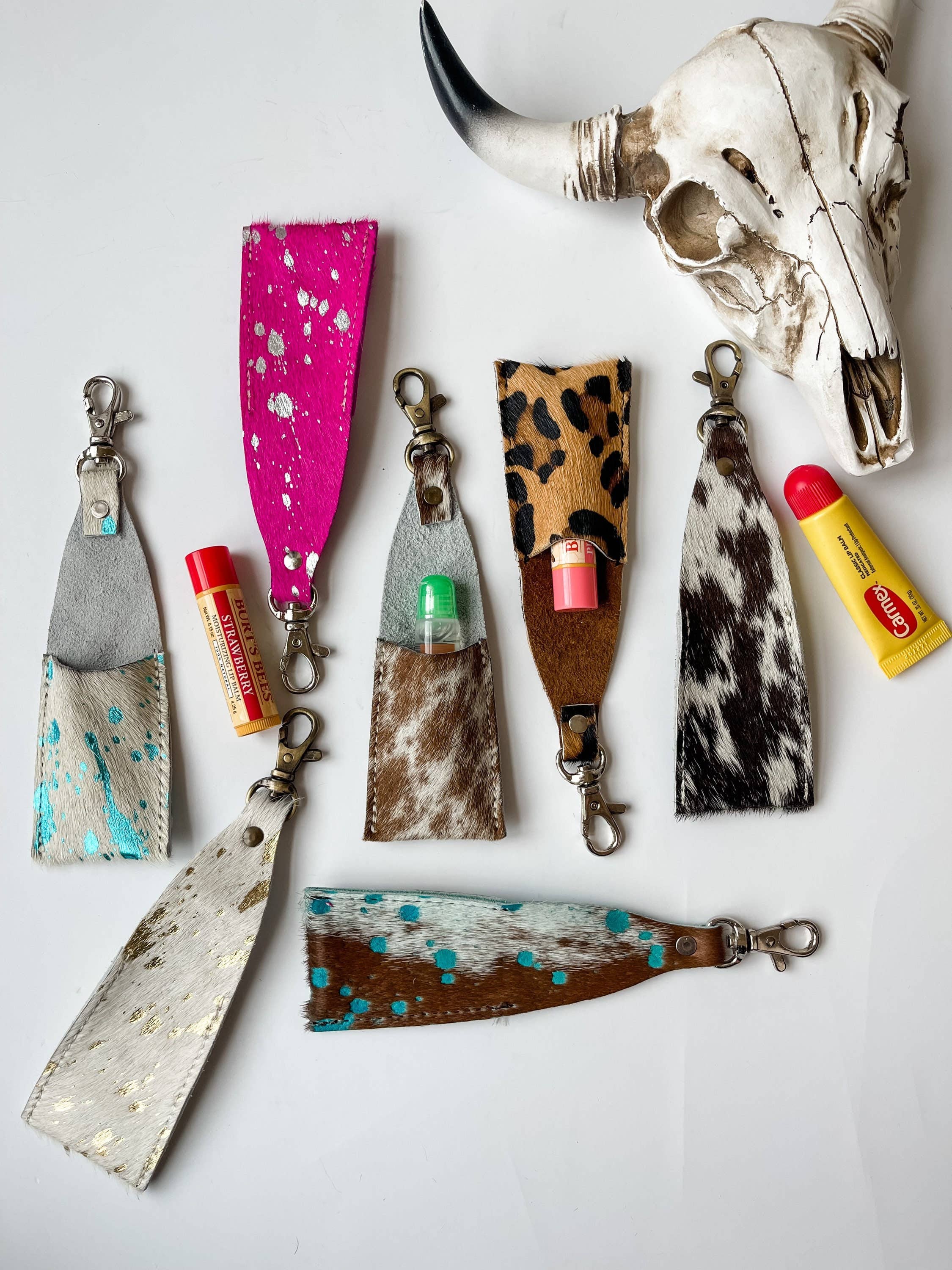 Boho Ranch Shop – wholesale Lip balm case/holder – Cowhide Chapstick Case Lip Balm Lipstick Case Holder4