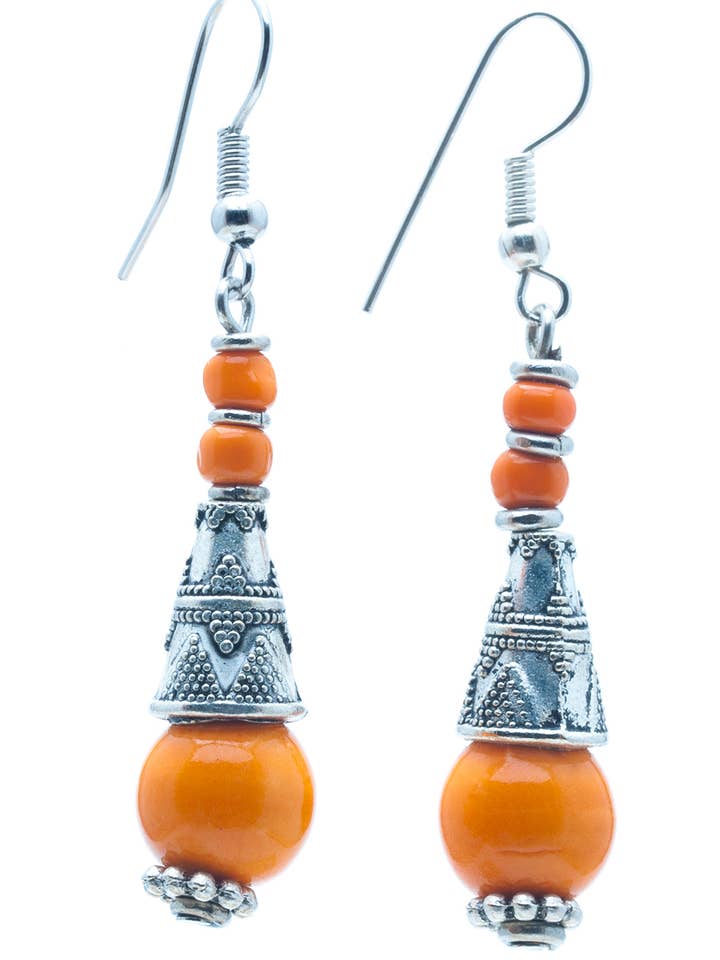 Orange Cone Earrings for wholesale by Maisha