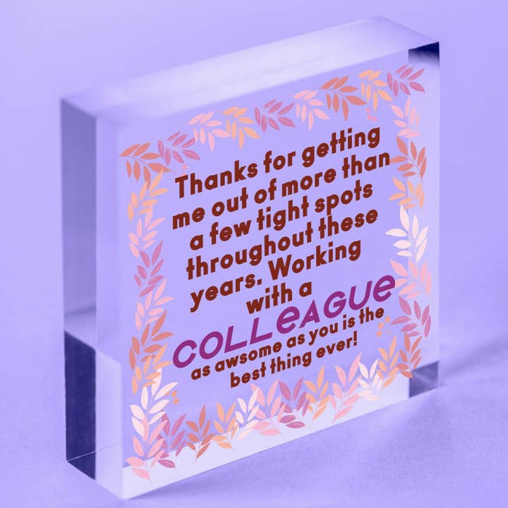 Letrero acrílico Best Collegue, diseño de corazón para venta al por mayor de 2PersonalShop