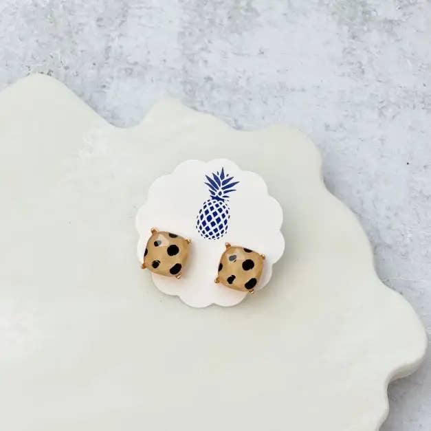 Prep Obsessed Wholesale - Wholesale Stud/Post Earrings - Dalmatian Spotted Stud Earrings1