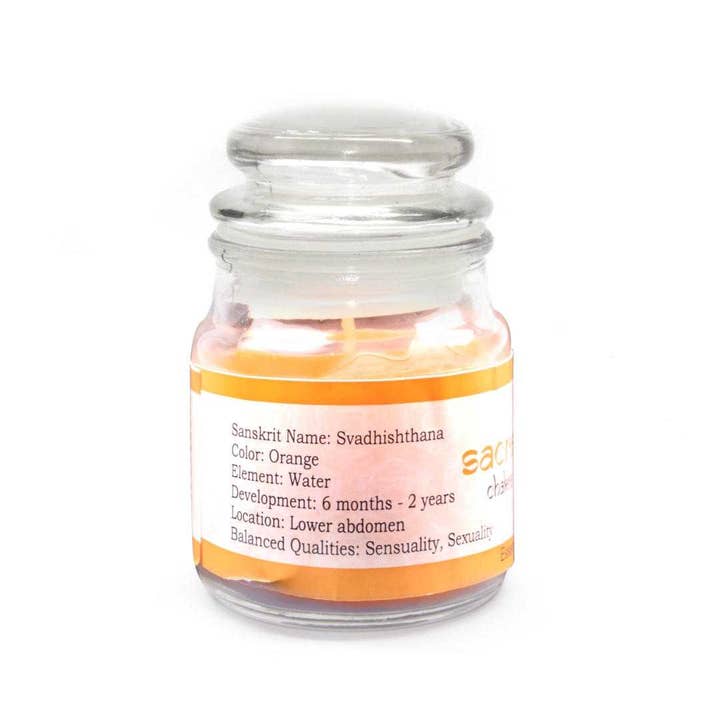 Vrinda - Wholesale Jar/Filled Candle - Vrinda 7 Chakra Jar Candles Orange, Scented Sacral Chakra Swadhisthana- 3oz2