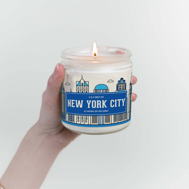 CE Craft Co - Vente Bougie en bocal - Bougie Skyline de New York