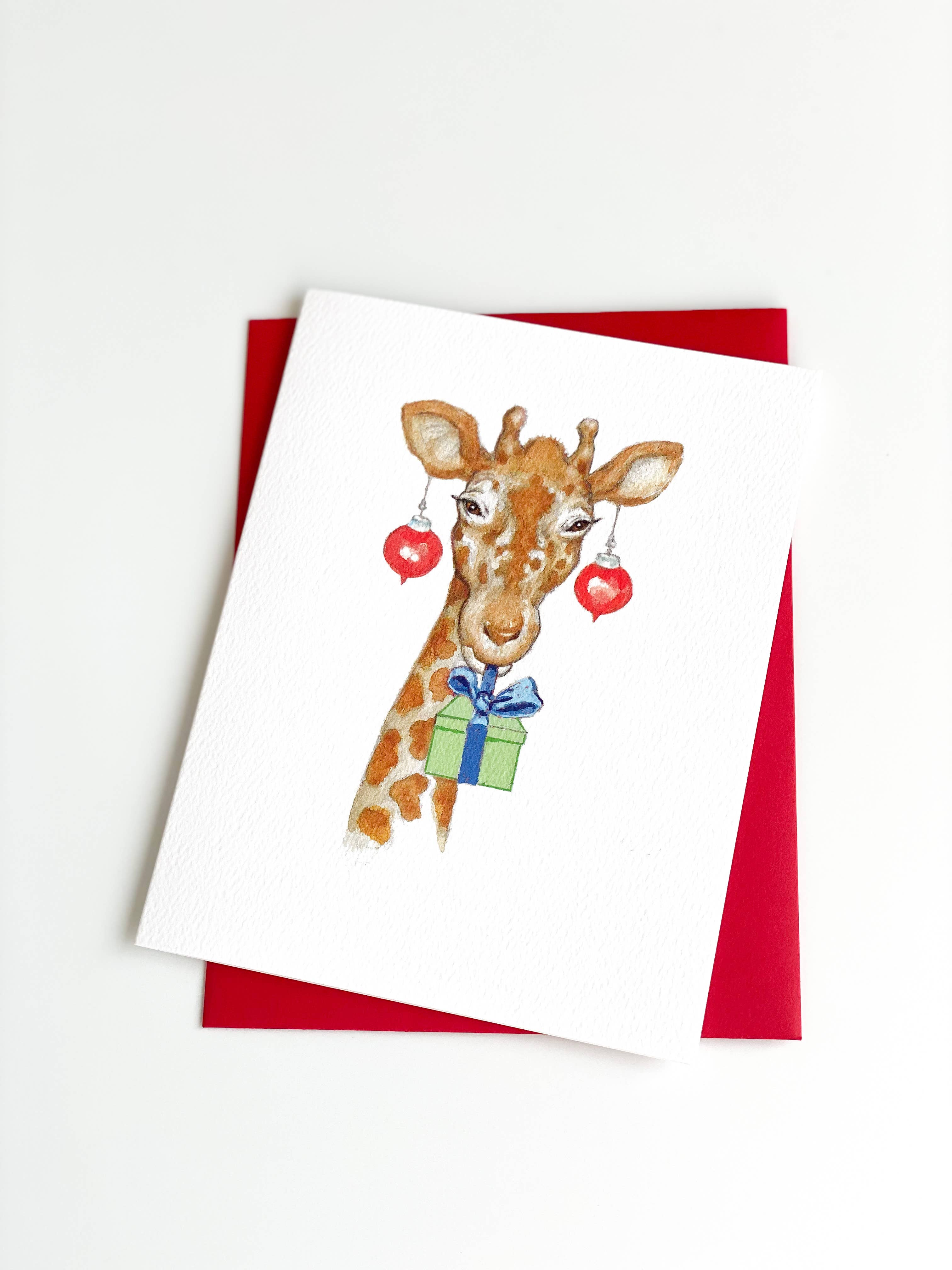 REMOVED BRAND - Wholesale Christmas Card - jungle animals - giraffe holiday card1
