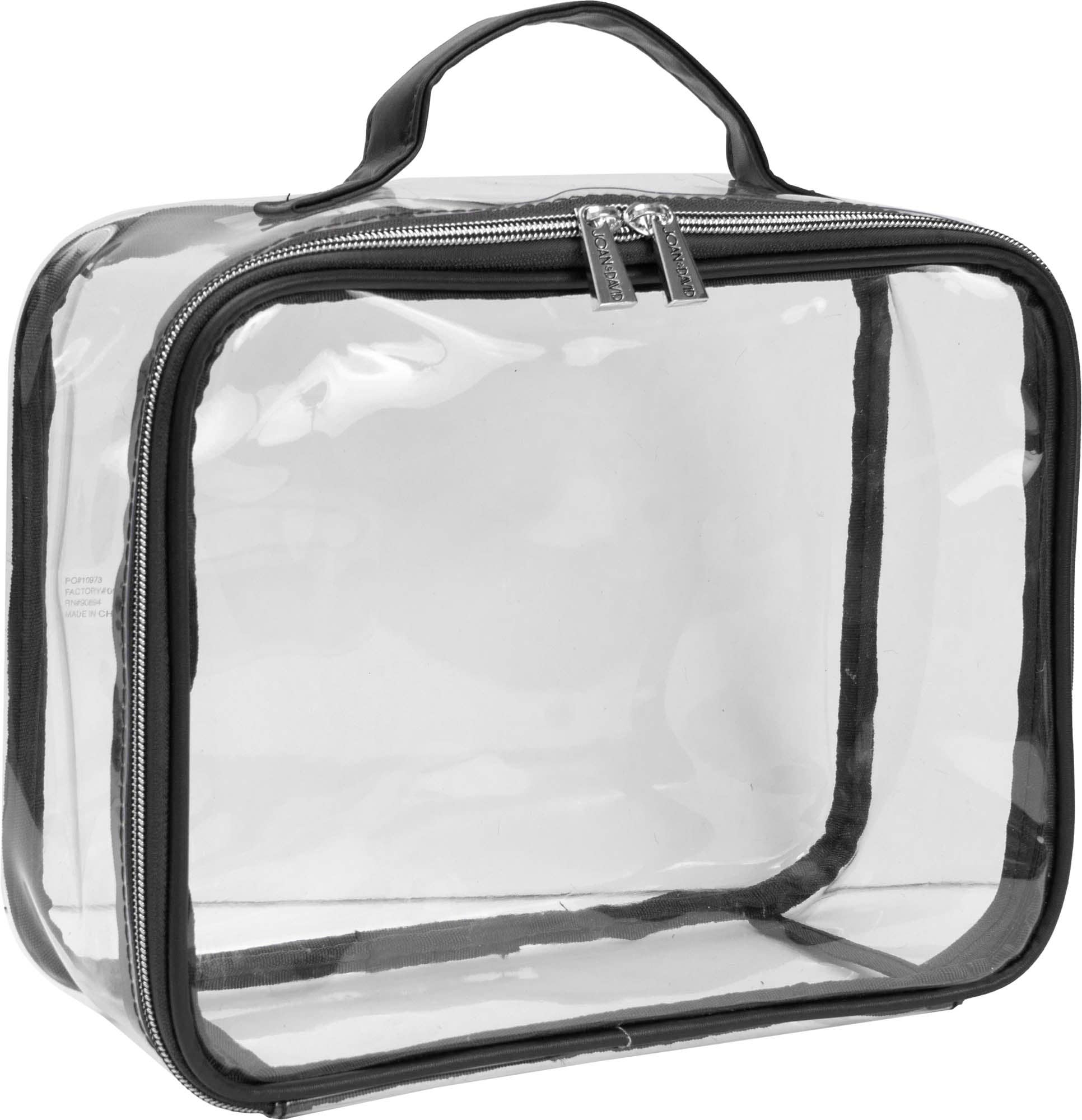 Magid - Wholesale Makeup/Cosmetic Bag - Joan & David Scallop Diamond Quilted Faux Leather 4-Piece Clear Cosmetic Bag Set3