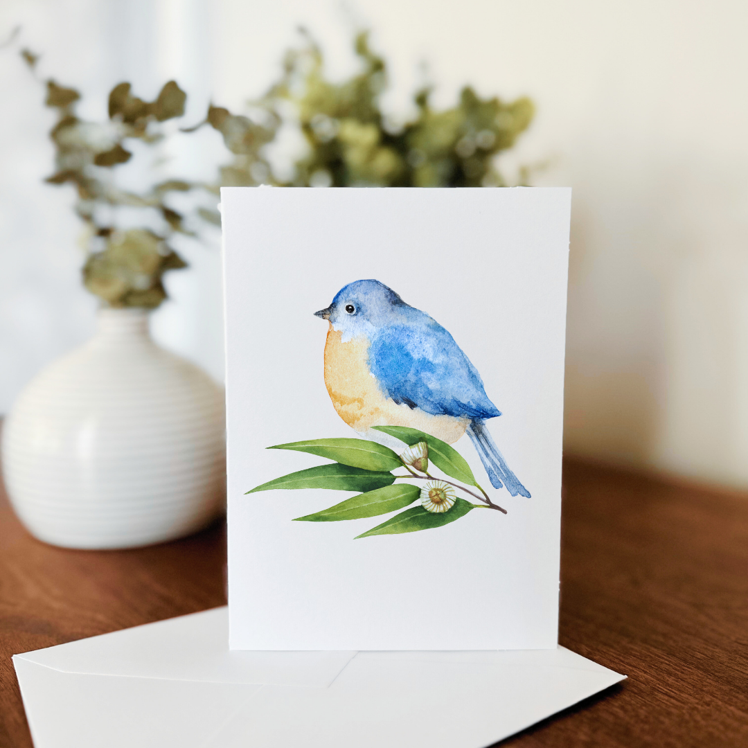 So Thoughtful Gifts – Großhandel Briefpapier-/Postkarten-Set – Blue Birds Notizkarten, 10-teiliges Set, unbedruckt auf der Innenseite3