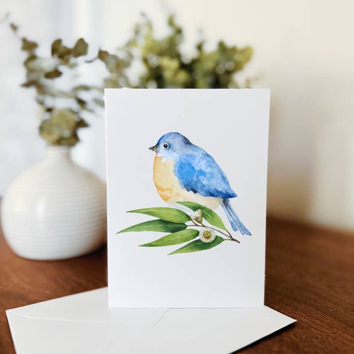 So Thoughtful Gifts – Großhandel Briefpapier-/Postkarten-Set – Blue Birds Notizkarten, 10-teiliges Set, unbedruckt auf der Innenseite3