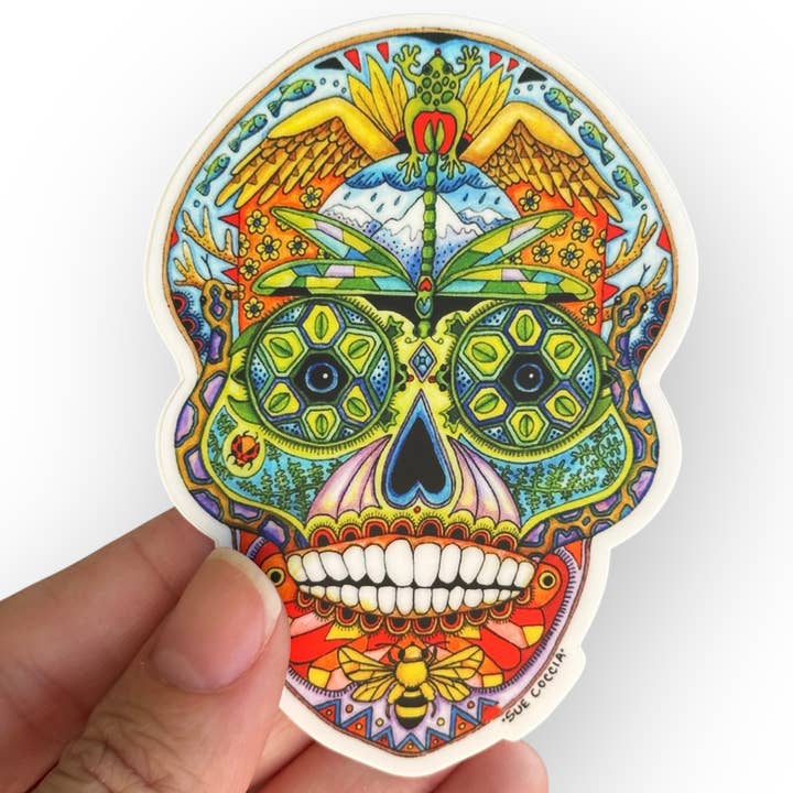 Sugar Skull Sticker for wholesale by EarthArt International