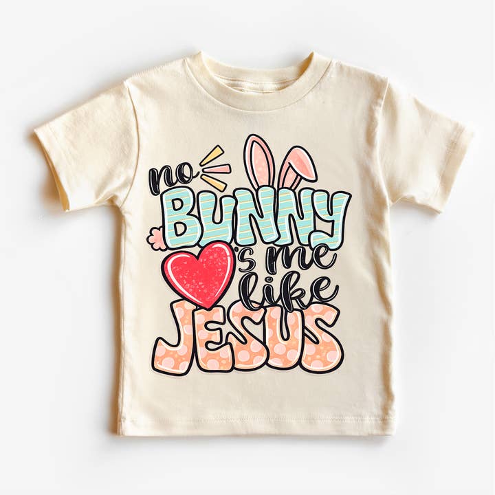Aucun lapin ne m'aime comme Jésus T-shirt de Pâques - Tee-shirt chrétien de Pâques pour filles pour la vente par Madi Moosh