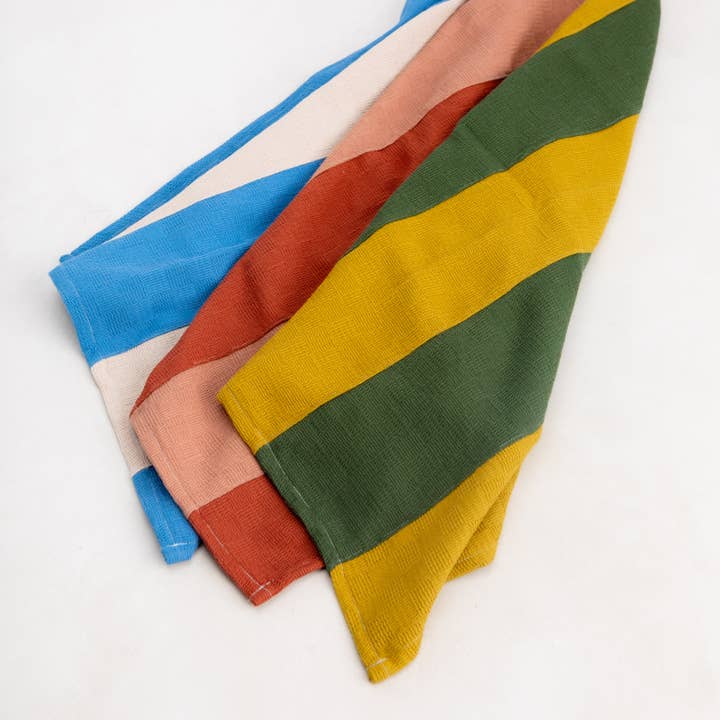 Hverdag Vævet Stribet Køkkenhåndklæde Håndlavet for engroshandel hos Pigeon Toe Ceramics & Home Textiles