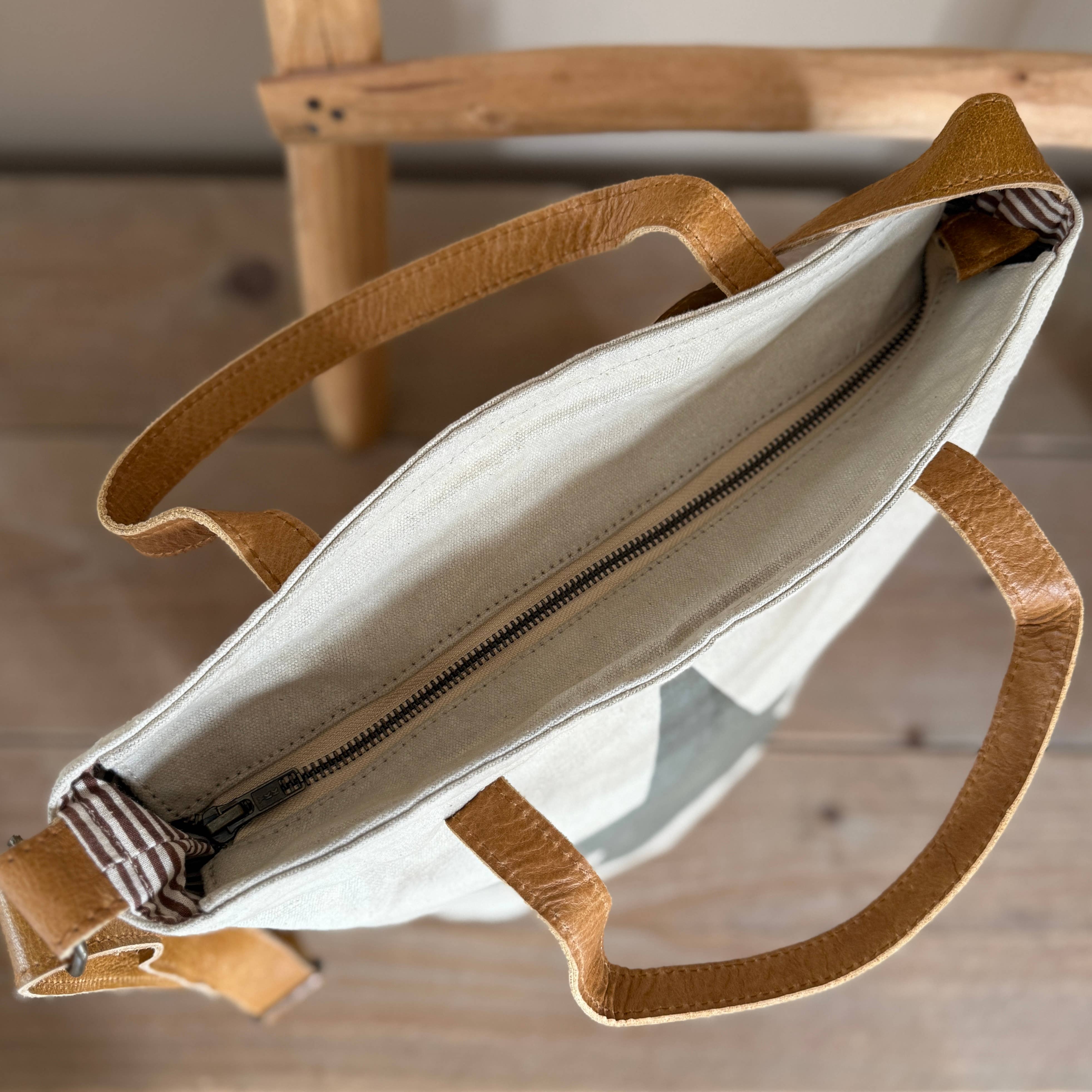 Liefe NL - Vente Sac à bandoulière – femme - BucketBag étoile olive (toile vintage claire) NOUVEAU3