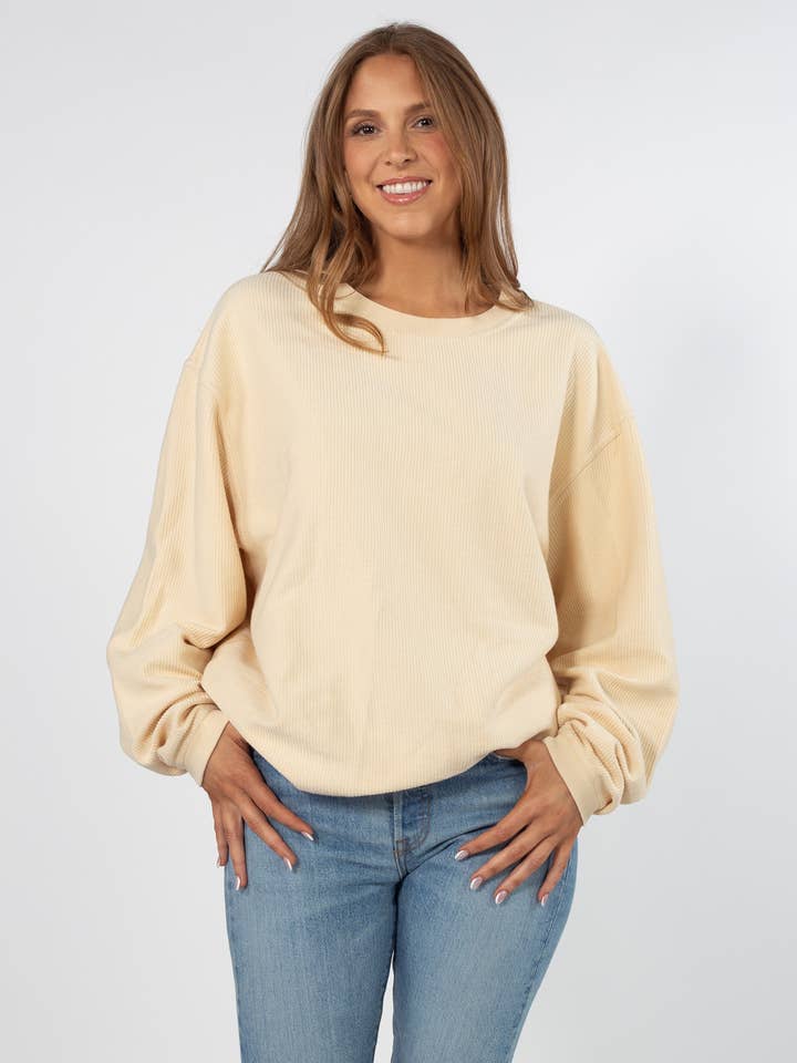 L'originale corded crew in colore naturale per la vendita all'ingrosso da parte di chicka-d