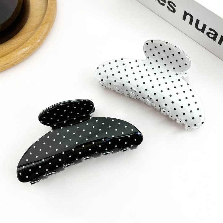 Classic Polka Dot Half Round Hair Claw Clip and other Purchase Wholesale polka dots. Free Returns & Net 60 Terms on Faire trending on Faire.