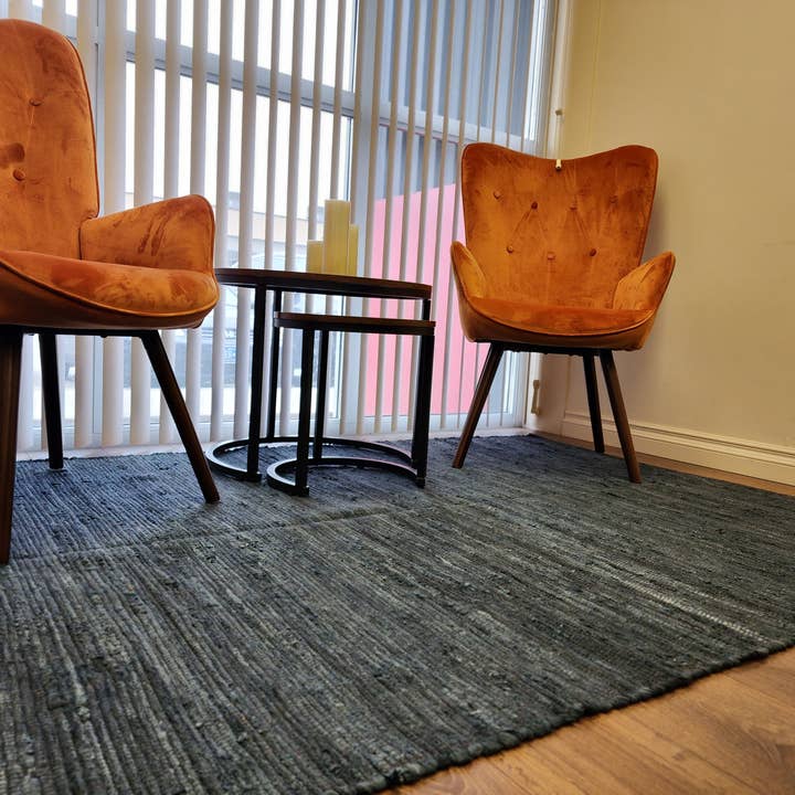 Solid Rag Rug, Charcoal, 60x90 for wholesale by Fabstyles