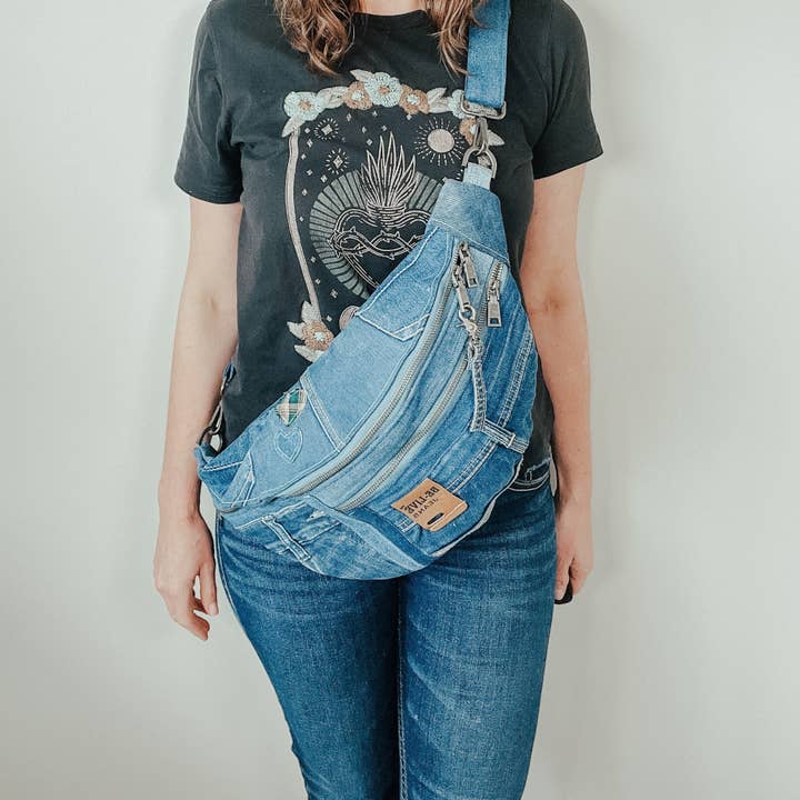 Mala a Tiracolo XL em Ganga Mala de Ganga Reciclada Bolsa de Ombro Reciclada por atacado de UPCYCLECO