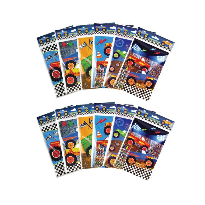 Tiny Mills - Wholesale Coloring Book - Kids & Baby - Monster Truck Coloring Books with Crayons Party Favors1