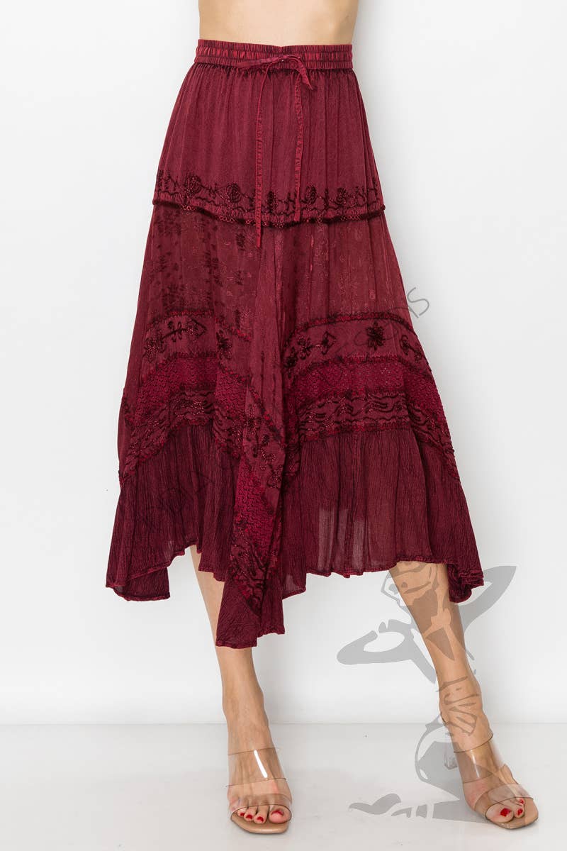 JUST CRUISING - India Casual Designs - Wholesale Skirt - Women's - Handcrafted Boho Embroidered Maxi Skirt2