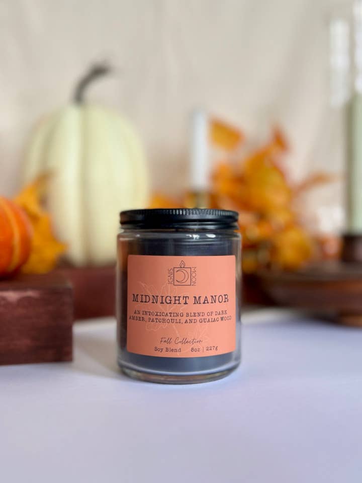 Midnight Manor Candle - 8 oz Glass Jar for wholesale by Ignis Moon