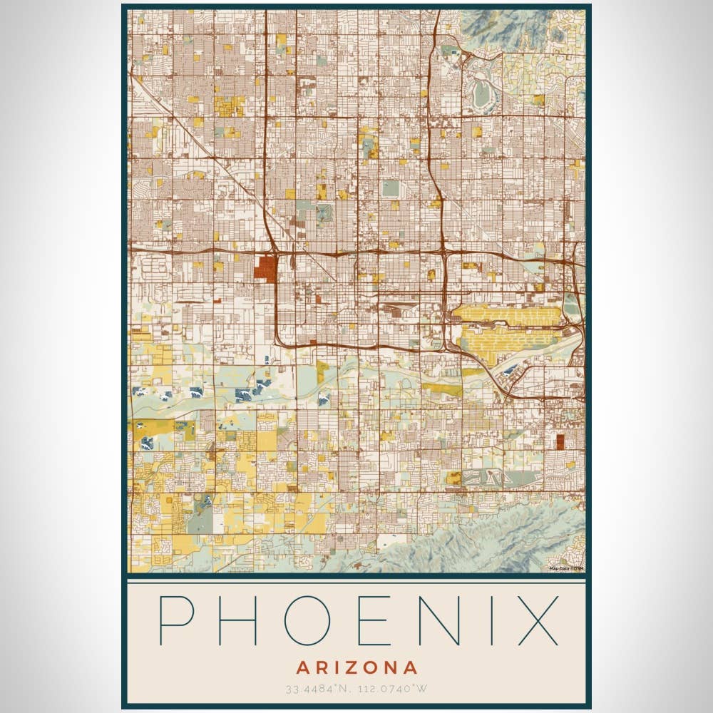 JACE.design - Wholesale Art Print - Phoenix AZ Map Print Woodblock2