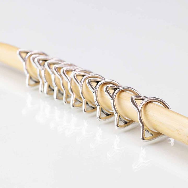 Solid Cats - Simple Stitch Markers for Knitting - Silver for wholesale by Twice Sheared Sheep