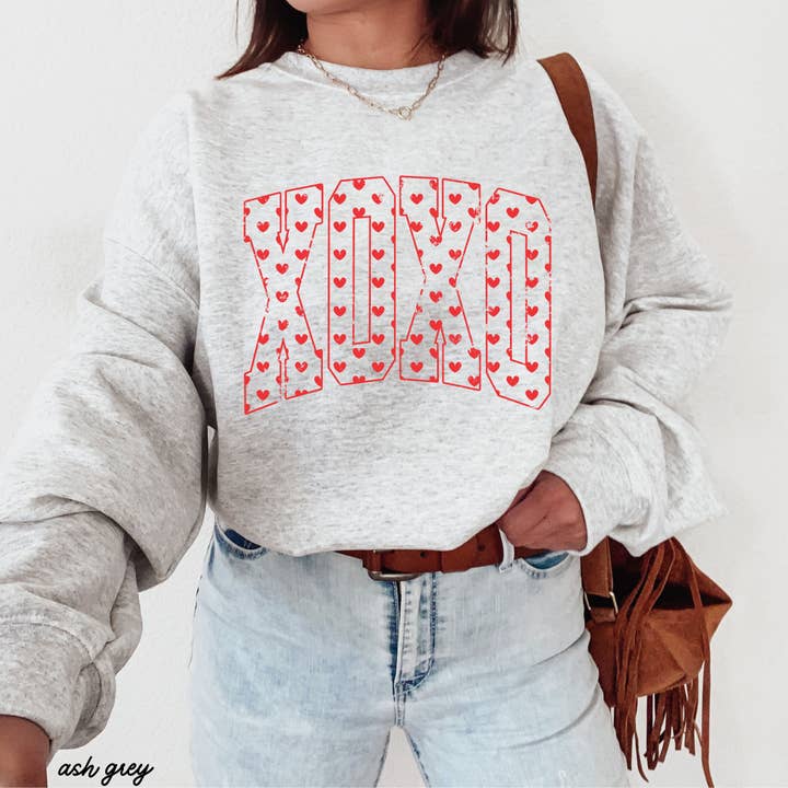 XOXO Hearts Valentine's Day Sweatshirt *8 Colors (S-3X) for wholesale by Chloe Vs Tank