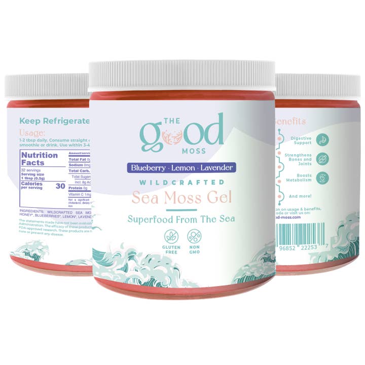 The Good Moss - Wholesale Oral Supplement/Vitamin - Sea Moss Gel - Blueberry Lemon Lavender1