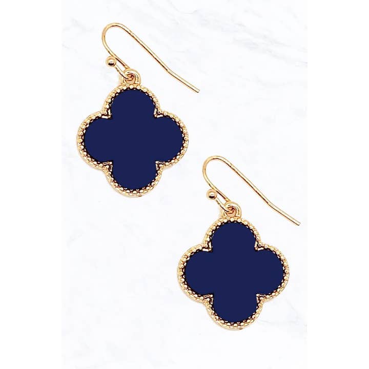 Suzie Q USA - Wholesale Dangle Earrings - Color Coated Clover Shape Earrings
