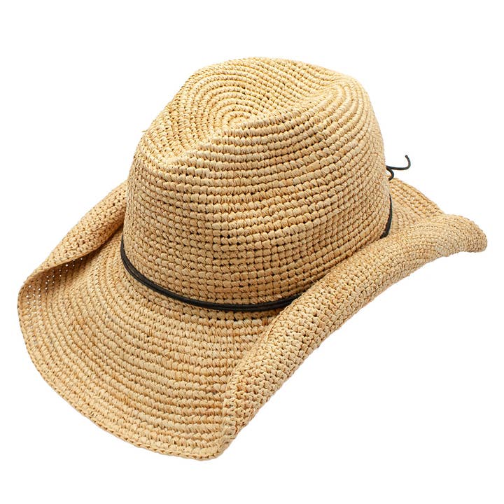 Isabel Raffia Straw Band Adjustable Unisex Resort Hat for wholesale by Peter Grimm