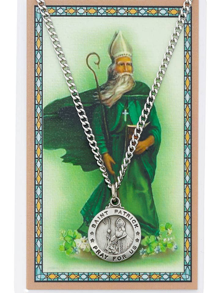 Catholic Religious Men's Necklace St. Patrick for wholesale by Hail Mary Gifts