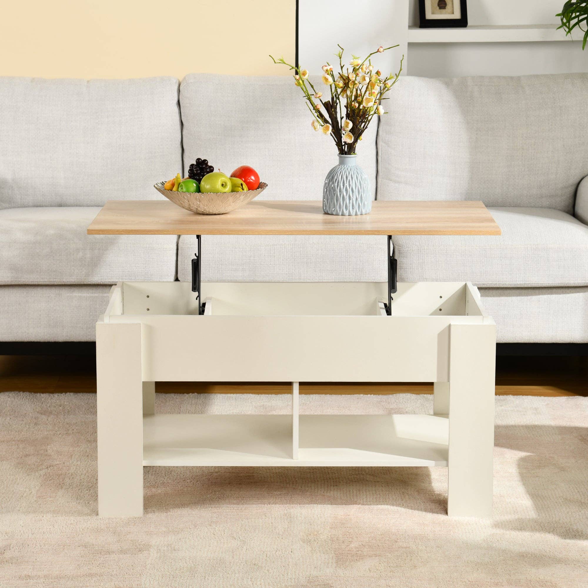 Urban Meuble - Wholesale Side Table - Lift-top coffee table with wood effect and white 96*50 ELOT WHITE OAK 964