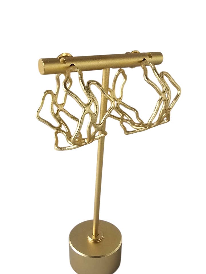 Abstract hearts hoop Earrings for wholesale by A.C. Religious & Jewelry INC