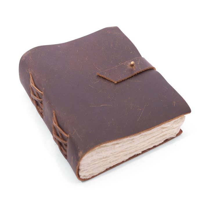 Chocolate Oiled Leather Journal for wholesale by Sugarboo & Co