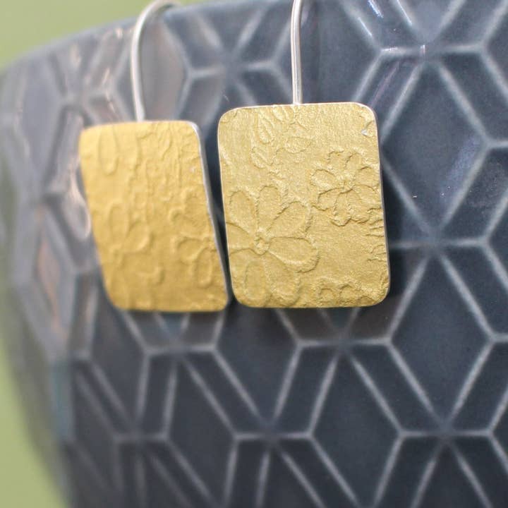 Golden Blossom Tag Earrings for wholesale by Joanne Tinley Jewellery