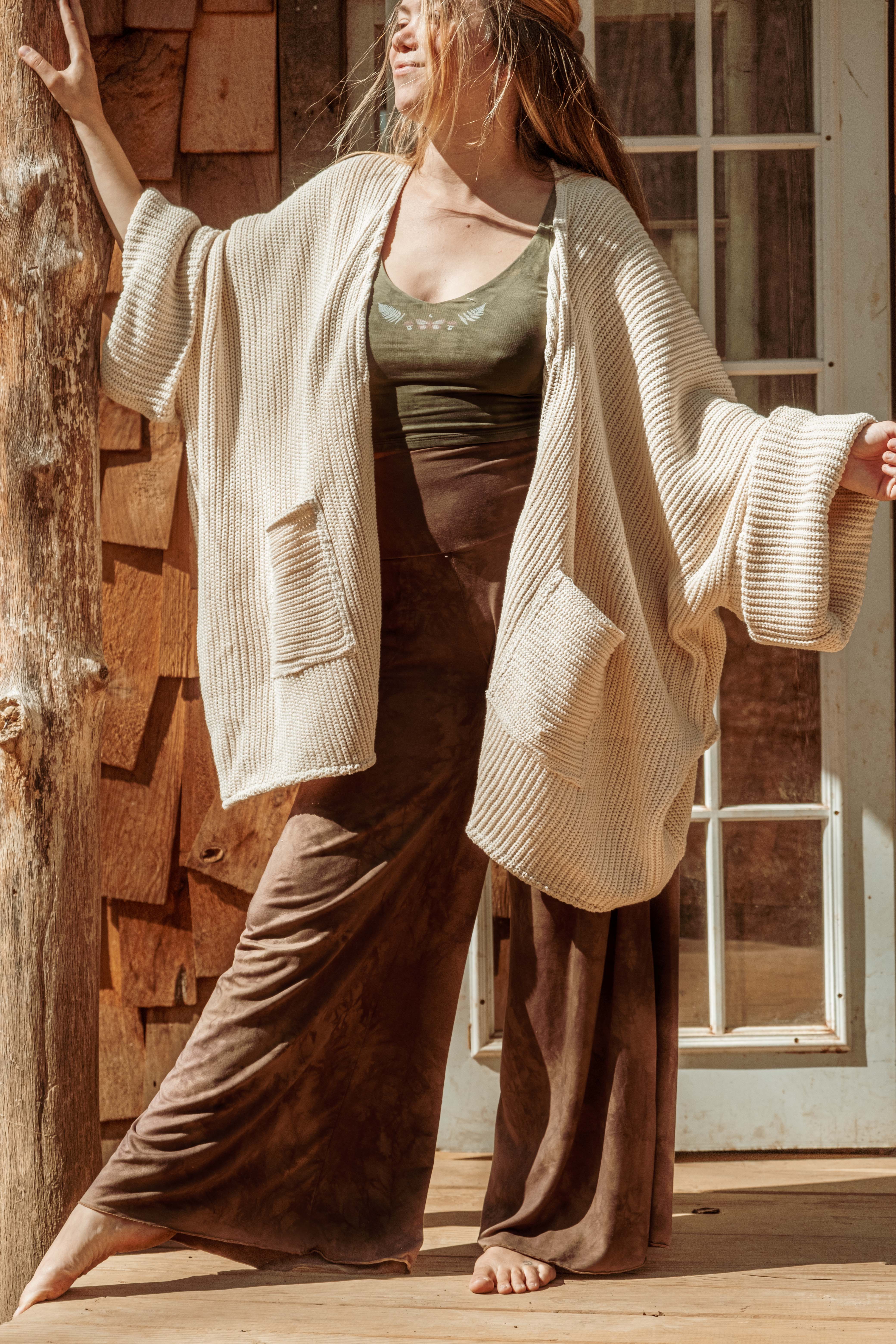 Gardenbelle Shop - Wholesale Cardigan - Women's - 100% Organic Cotton Bohemian Oversized Sweater, Chic Cardi8