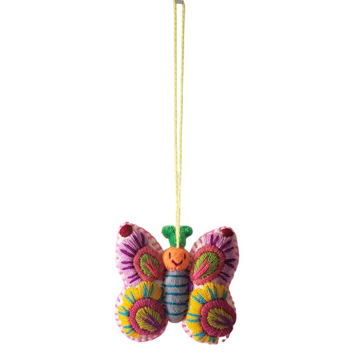 The Little Pueblo - Wholesale Ornament - Butterfly Animalito Chiapas Mexico