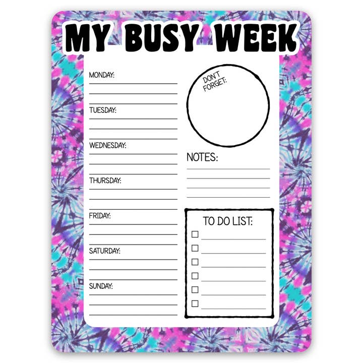 MY BUSY WEEK HANNA LAMINATED DRY ERASE BOARD for wholesale by Namedrops