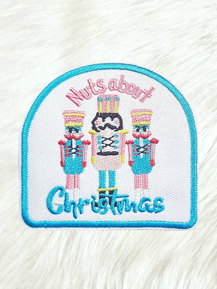Nuts About Christmas Nutcracker Embroidery Iron On Patch for wholesale by Scratch Decor