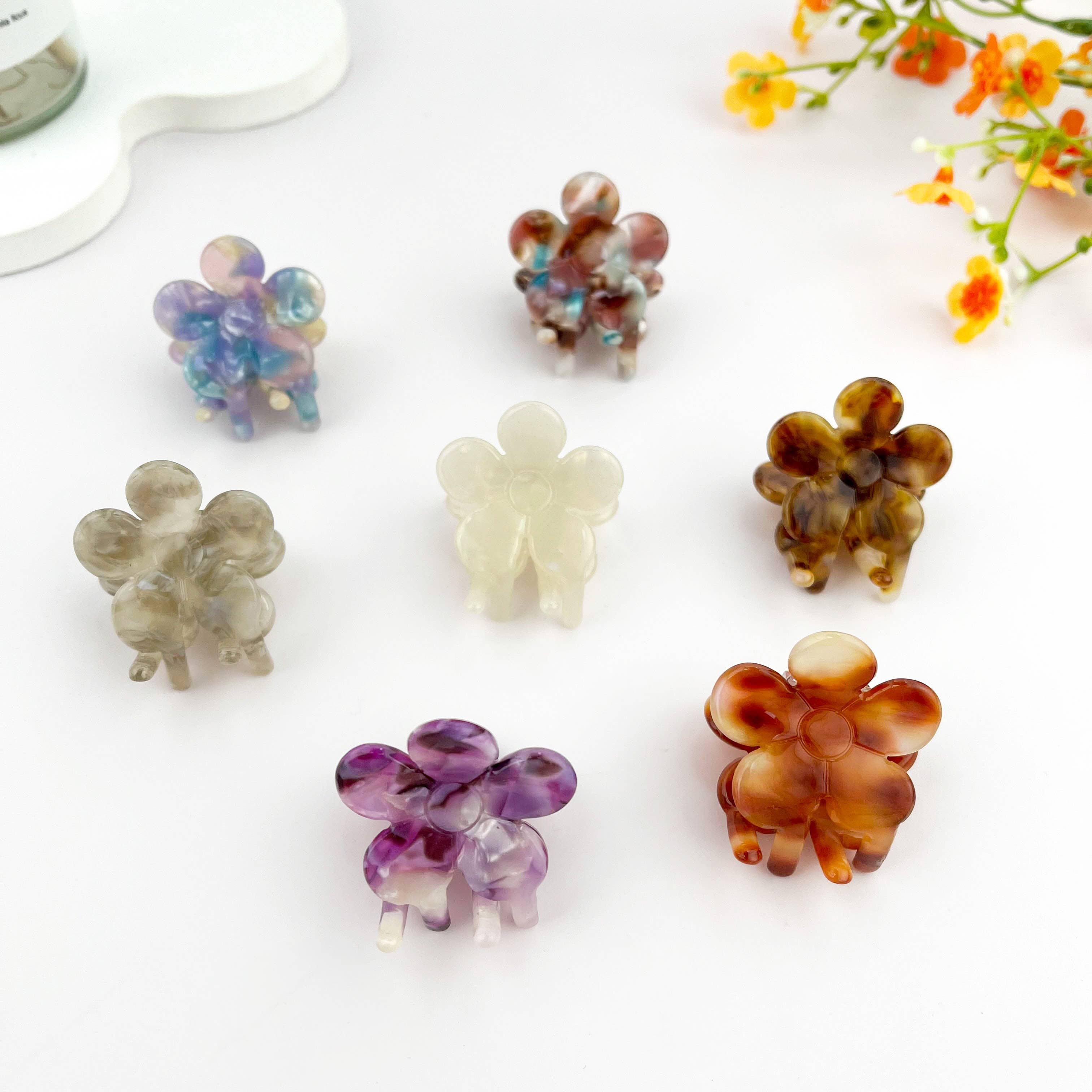 mildstyles - Wholesale Hair Clip - Women's - Mini Floral Acetate Hair Claw Clip7