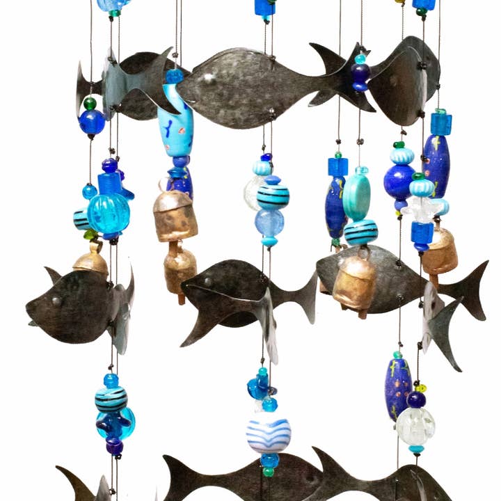 Moksha Imports - Wholesale Mobile - Swimming With The Fishes ( iron -Bali,Indonesia)-beads/bells0