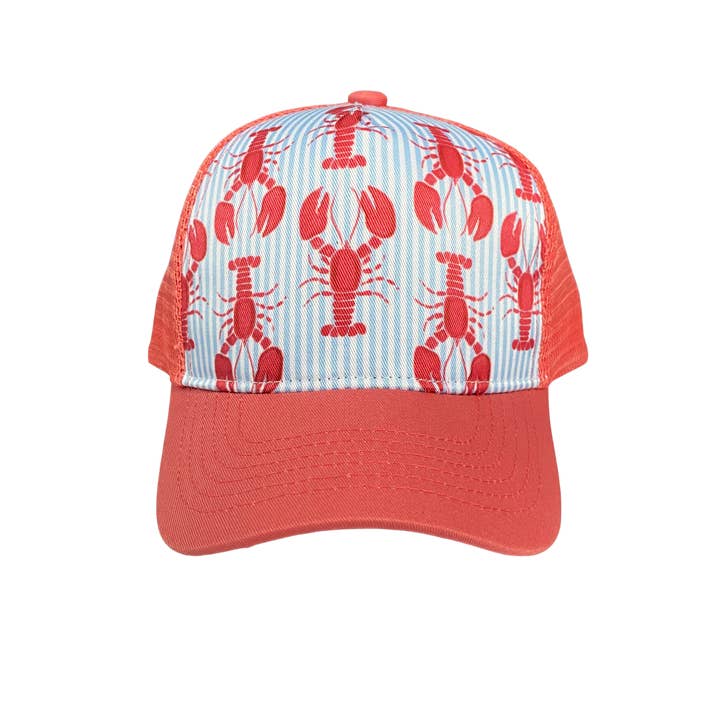Wild Child Hat Co – wholesale Trucker hat – Women’s – Lobster Seersucker Trucker Hat